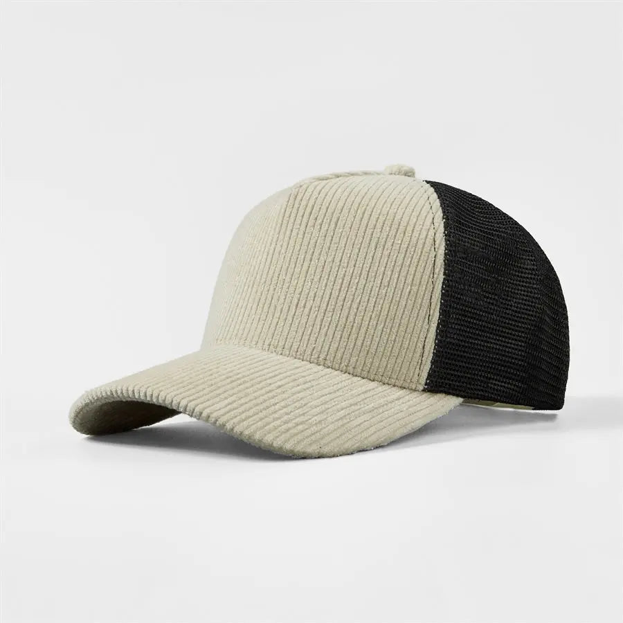 Blank & Custom 5 Panel Corduroy Trucker Hats Wholesale - 5129