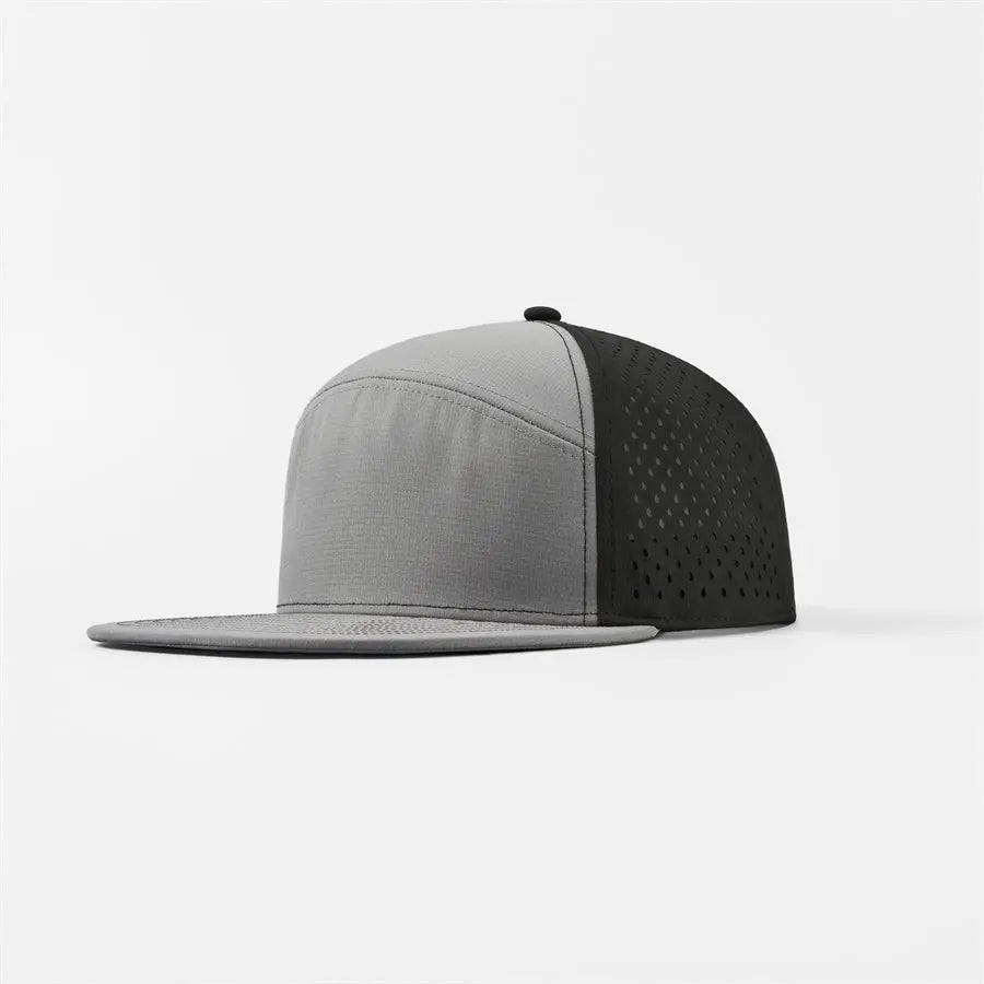 Blank & Custom Perforated Flat Bill Water Repellent Snapback Golf Hat Wholesale - 6023