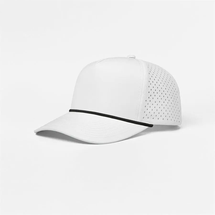 Blank & Custom 5 Panel Laser Perforated Performance Golf Rope Hat Wholesale - 6526P
