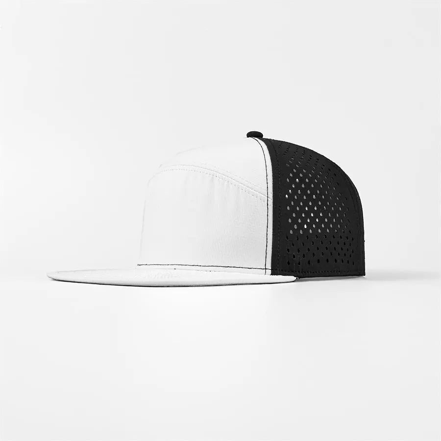 Blank & Custom Perforated Flat Bill Water Repellent Snapback Golf Hat Wholesale - 6023