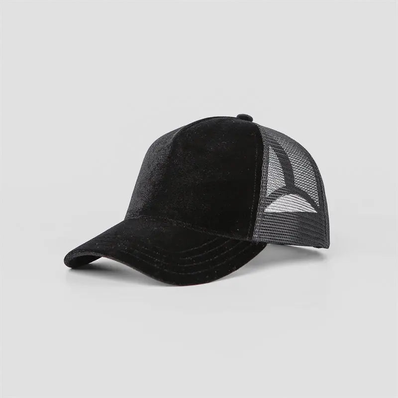 Blank Velvet 5 Panel Trucker Hat Wholesale - 6529