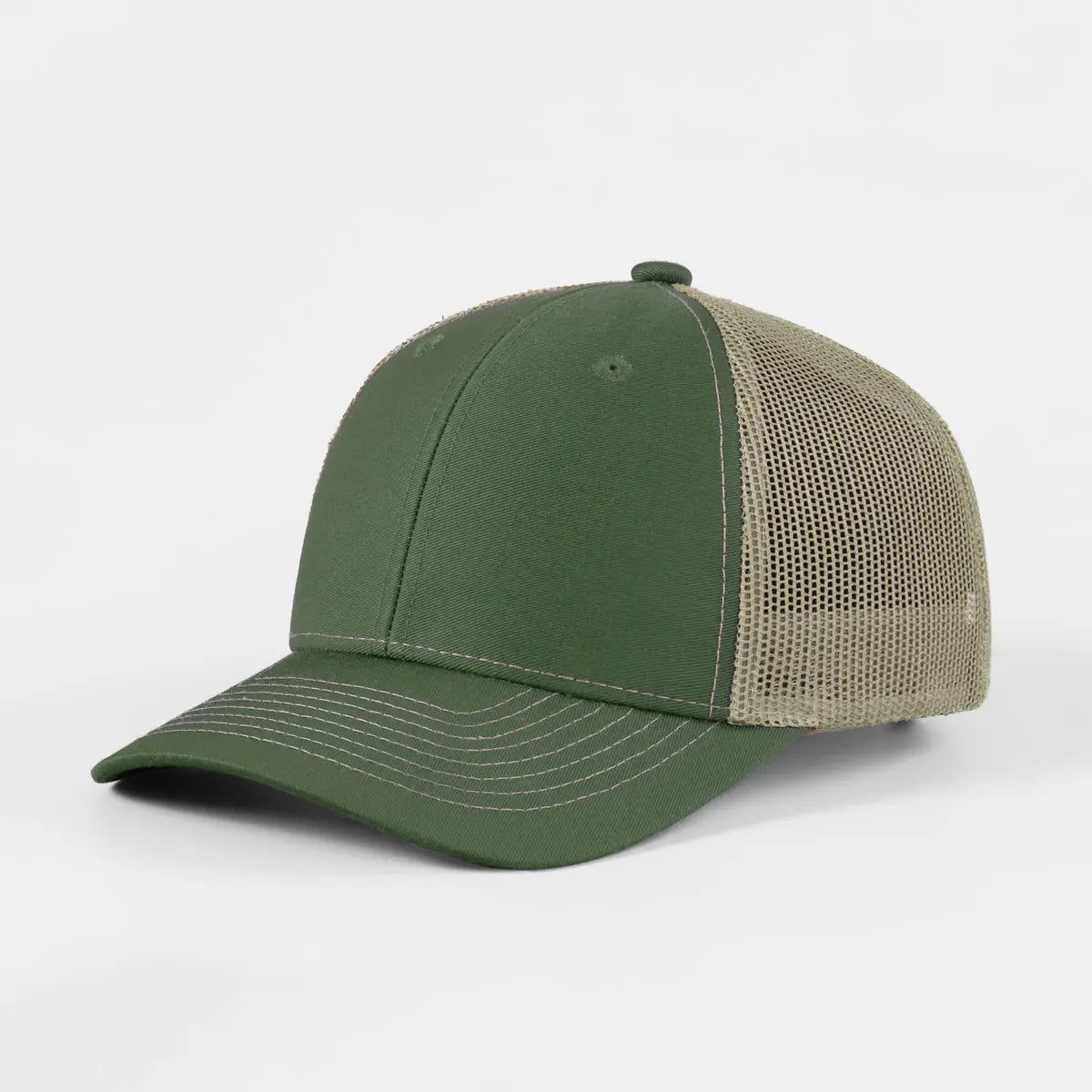 Blank & Custom 6 Panel Mid Profile Structured Trucker Hat Wholesale - 7018