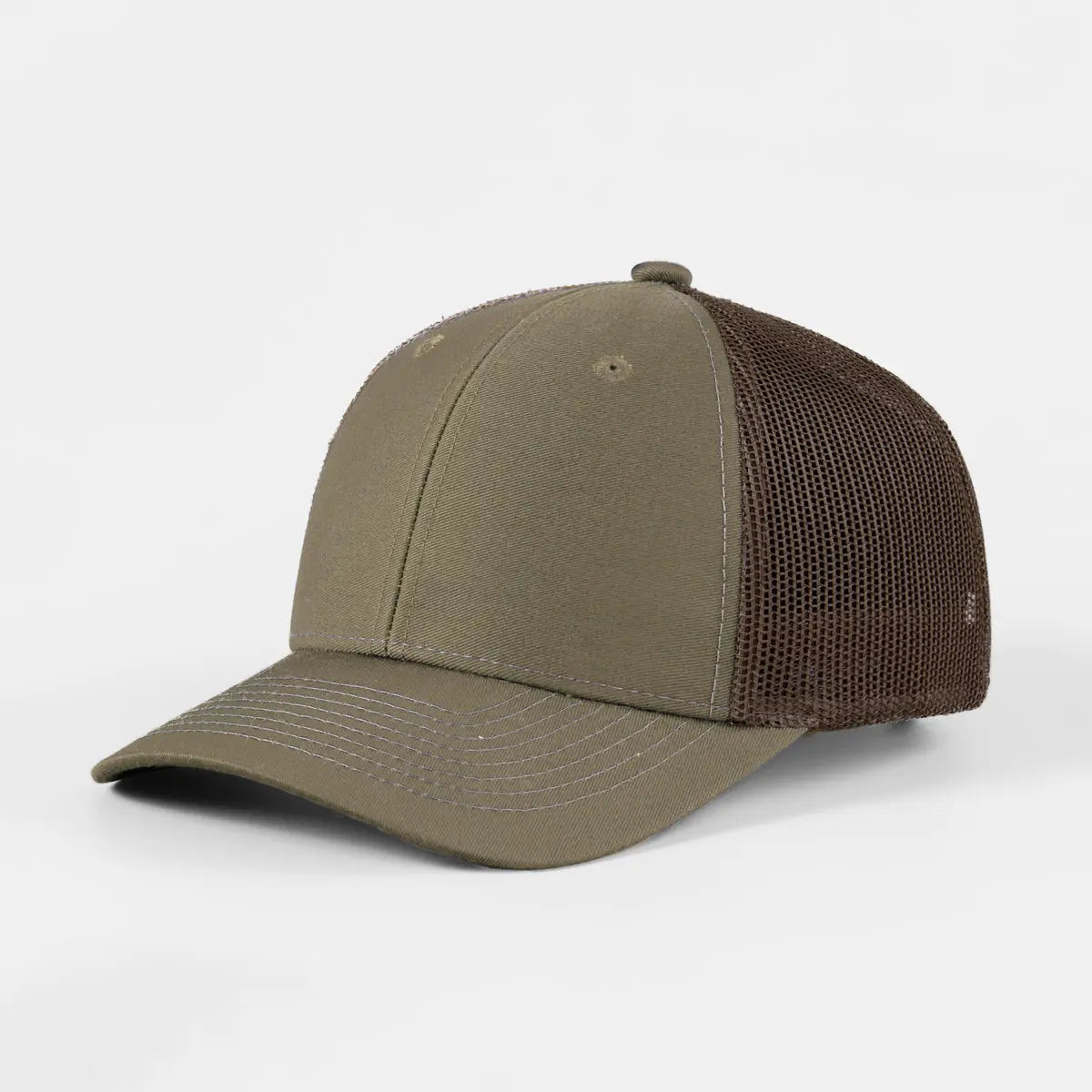 Blank & Custom 6 Panel Mid Profile Structured Trucker Hat Wholesale - 7018