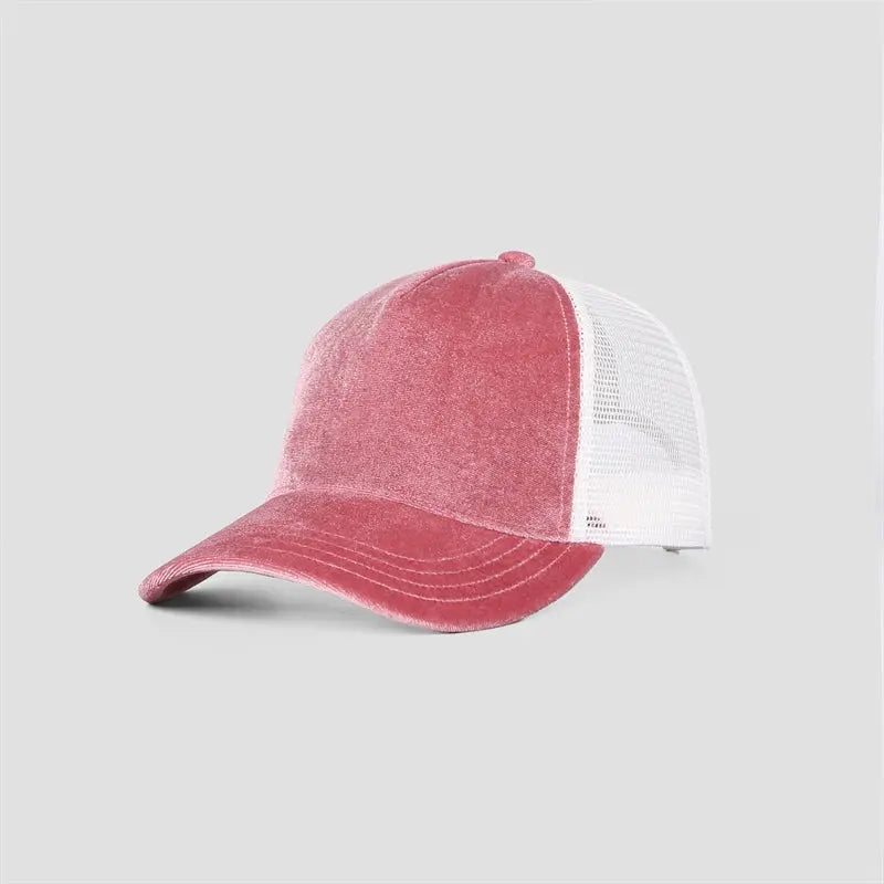 Blank Velvet 5 Panel Trucker Hat Wholesale - 6529