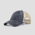 Blank & Custom Vintage Cotton Sand Unstructured Mesh Trucker Hats Wholesale - 6532
