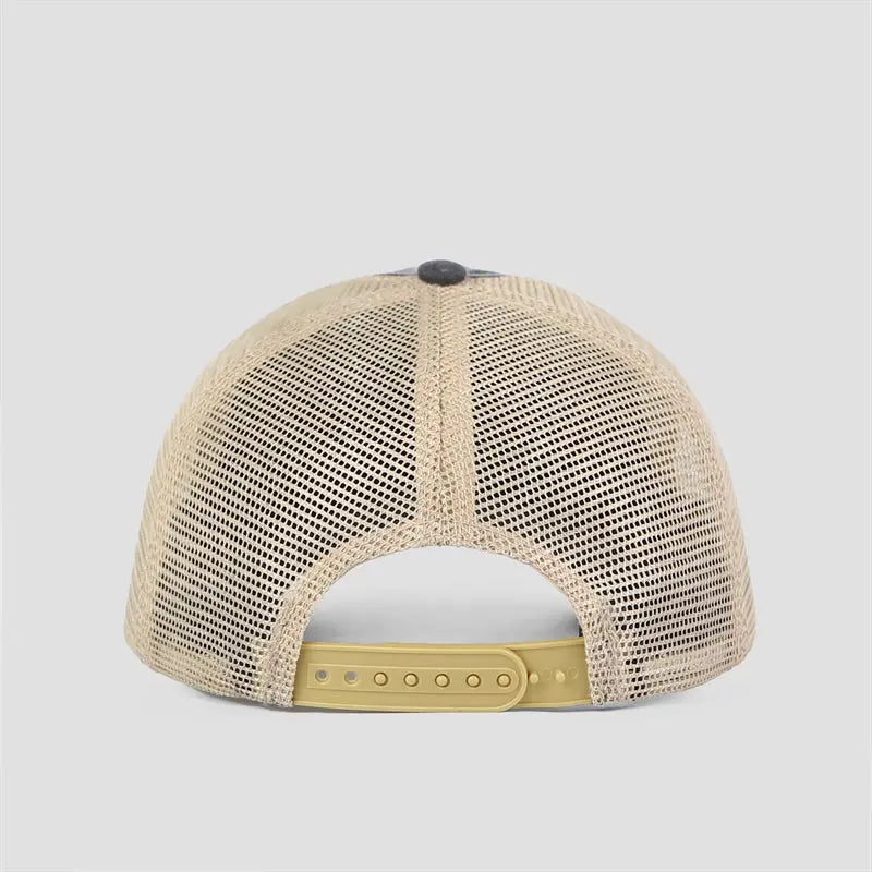 Blank & Custom Vintage Cotton Sand Unstructured Mesh Trucker Hats Wholesale - 6532