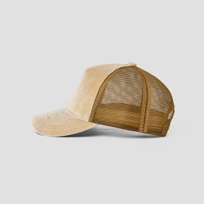 Blank Velvet 5 Panel Trucker Hat Wholesale - 6529
