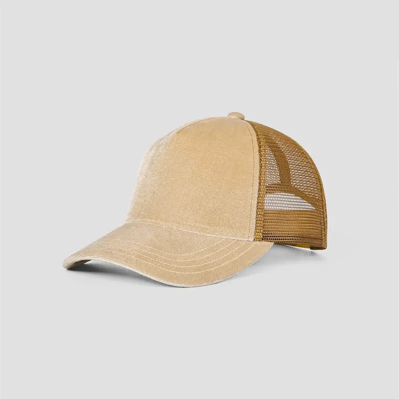 Blank Velvet 5 Panel Trucker Hat Wholesale - 6529