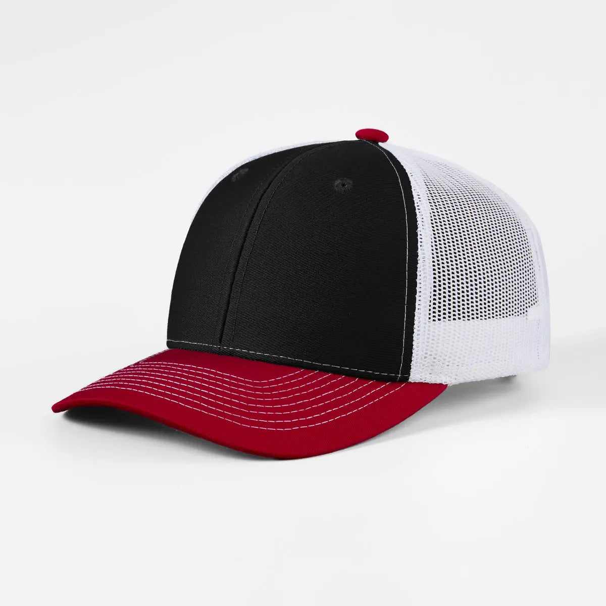 Blank & Custom 6 Panel Mid Profile Structured Trucker Hat Wholesale - 7018