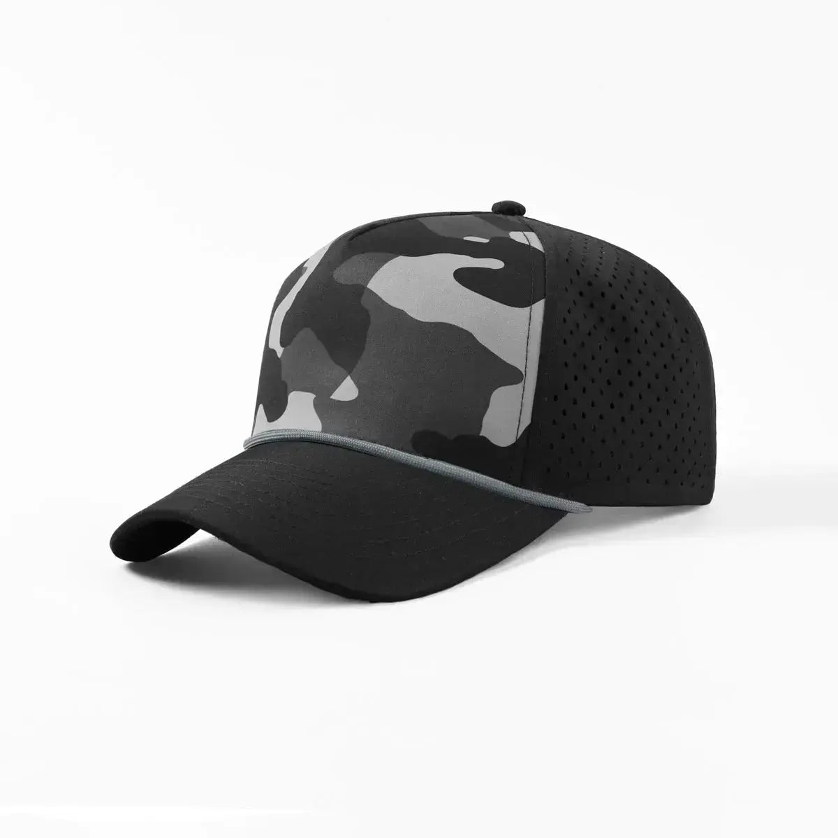 Blank & Custom 5 Panel Laser Perforated Performance Golf Rope Hat Wholesale - 6526P