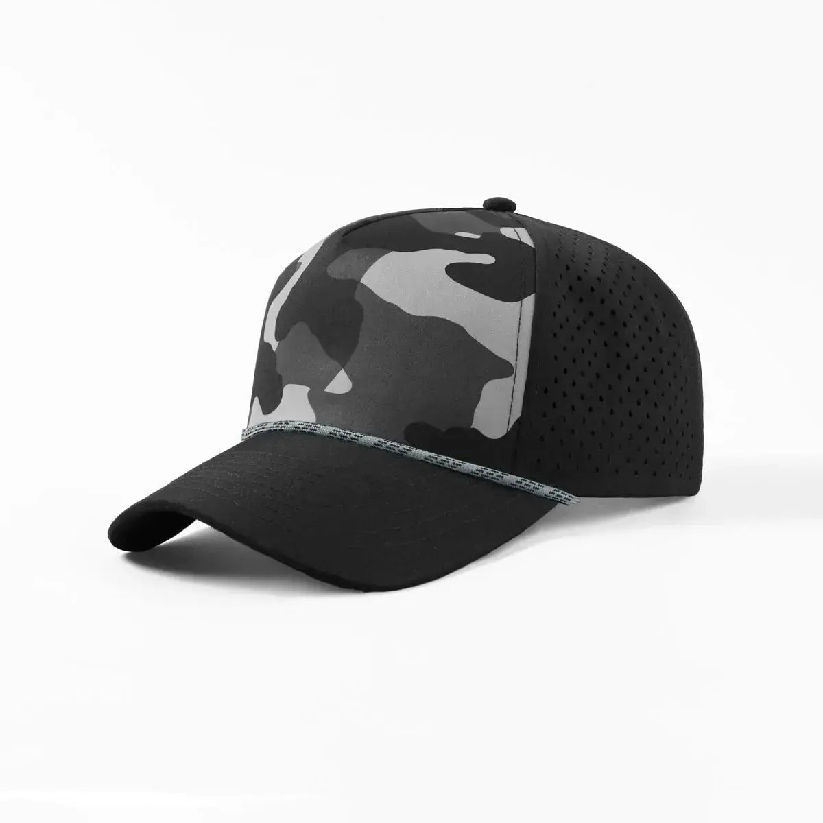 Blank & Custom 5 Panel Laser Perforated Performance Golf Rope Hat Wholesale - 6526P