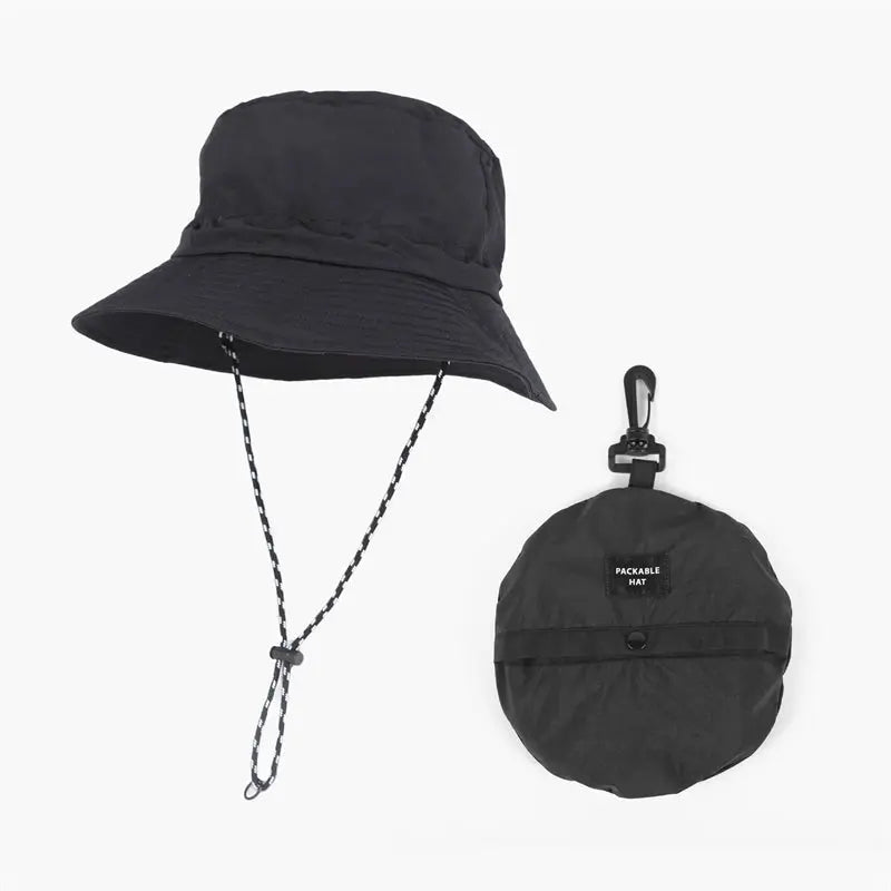 Blank Water Resistant Packable Bucket Hat with String UPF 50+ Wholesale - 128