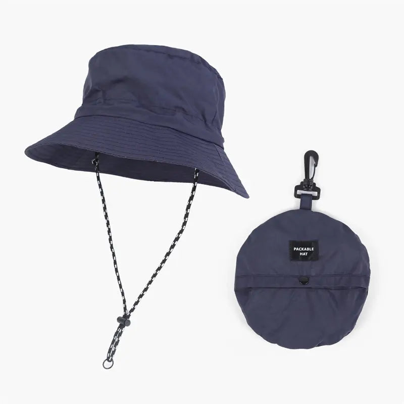 Blank Water Resistant Packable Bucket Hat with String UPF 50+ Wholesale - 128
