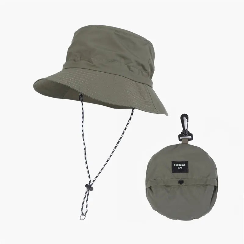 Blank Water Resistant Packable Bucket Hat with String UPF 50+ Wholesale - 128