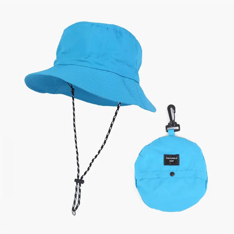 Blank Water Resistant Packable Bucket Hat with String UPF 50+ Wholesale - 128