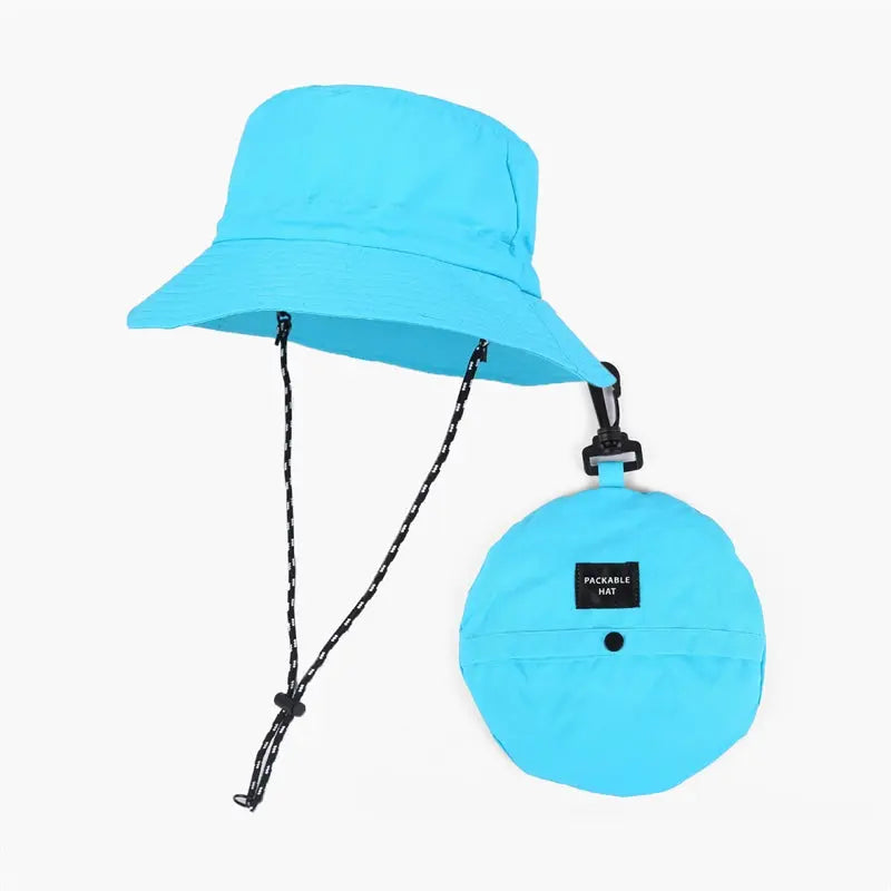 Blank Water Resistant Packable Bucket Hat with String UPF 50+ Wholesale - 128