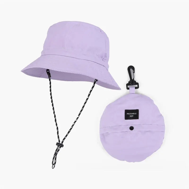 Blank Water Resistant Packable Bucket Hat with String UPF 50+ Wholesale - 128