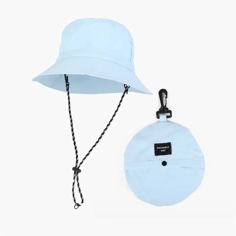 Blank Water Resistant Packable Bucket Hat with String UPF 50+ Wholesale - 128