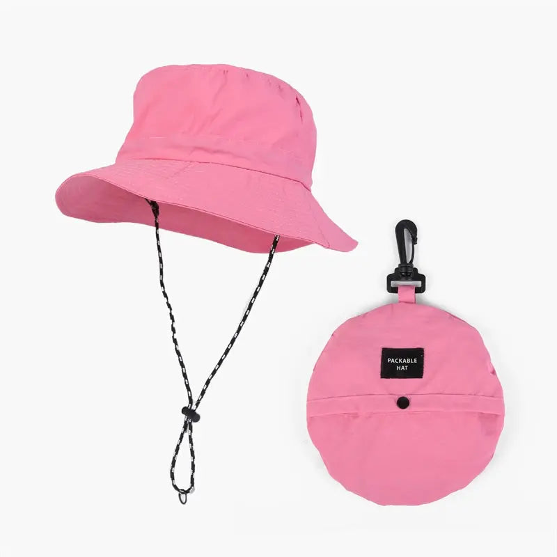 Blank Water Resistant Packable Bucket Hat with String UPF 50+ Wholesale - 128