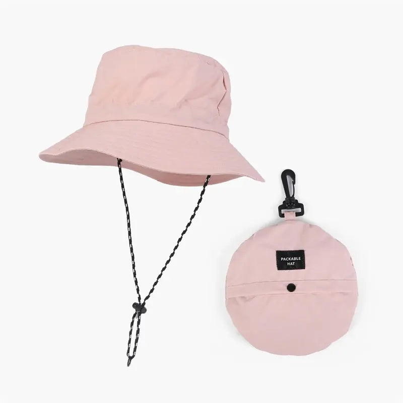Blank Water Resistant Packable Bucket Hat with String UPF 50+ Wholesale - 128