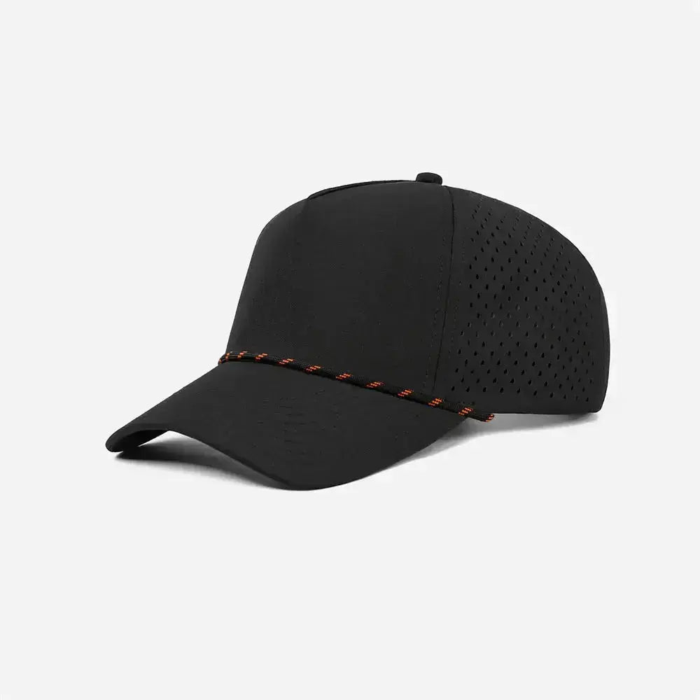 Blank & Custom 5 Panel Laser Perforated Performance Golf Rope Hat Wholesale - 6526P