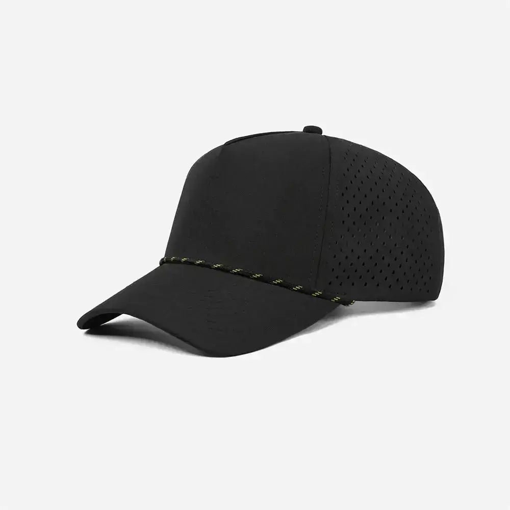 Blank & Custom 5 Panel Laser Perforated Performance Golf Rope Hat Wholesale - 6526P