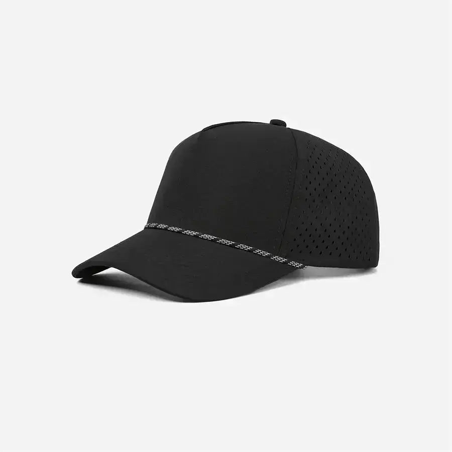 Blank & Custom 5 Panel Laser Perforated Performance Golf Rope Hat Wholesale - 6526P