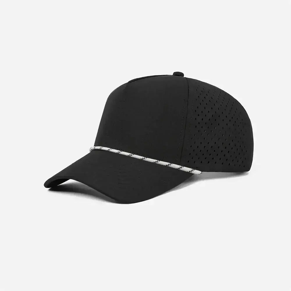 Blank & Custom 5 Panel Laser Perforated Performance Golf Rope Hat Wholesale - 6526P