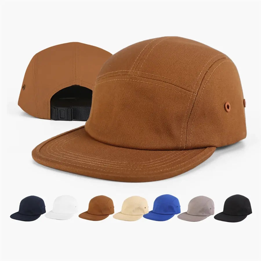 Blank Flat Bill 5 Panel Cotton Twill Camper Hat Wholesale - 6714