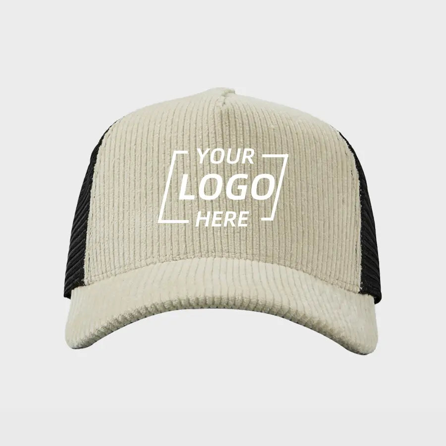 Blank & Custom 5 Panel Corduroy Trucker Hats Wholesale - 5129
