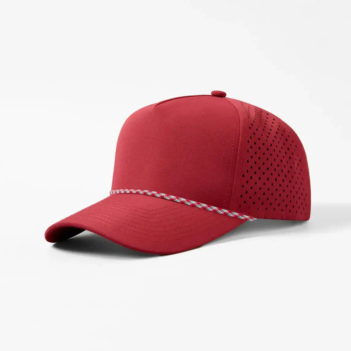 Blank & Custom 5 Panel Laser Perforated Performance Golf Rope Hat Wholesale - 6526P