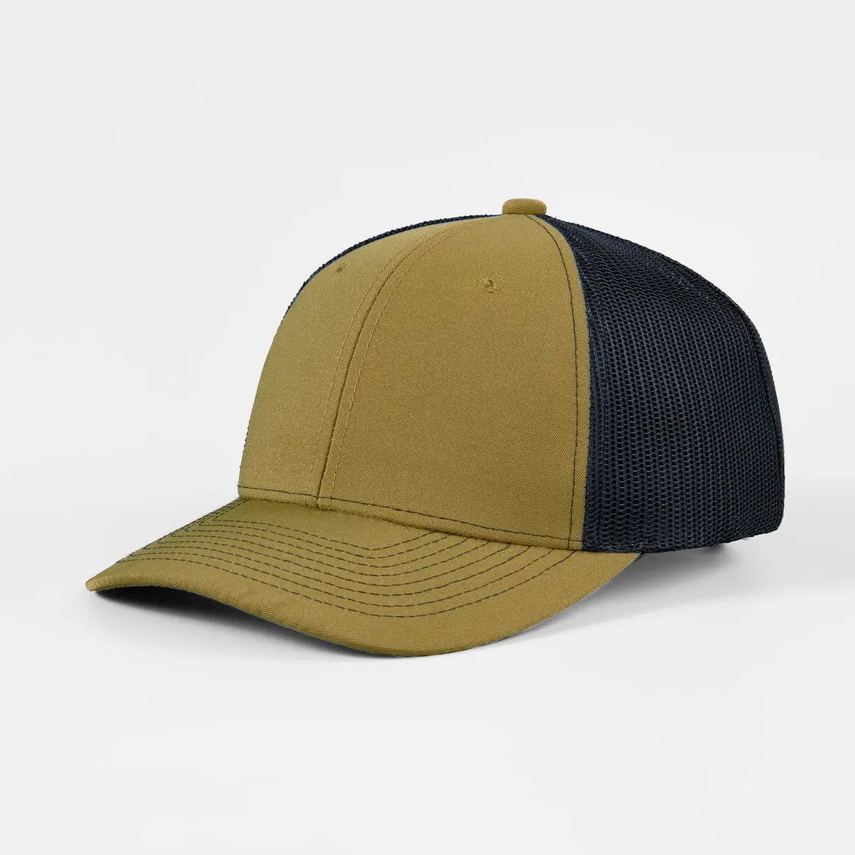 Blank & Custom 6 Panel Mid Profile Structured Trucker Hat Wholesale - 7018