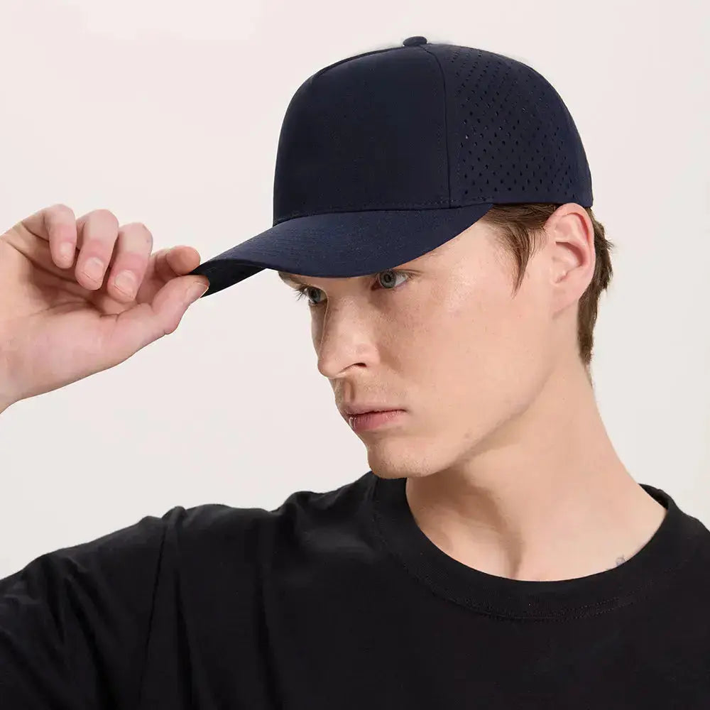 Blank & Custom Perforated 5 Panel Performance Snapback Golf Hat Wholesale - 6526