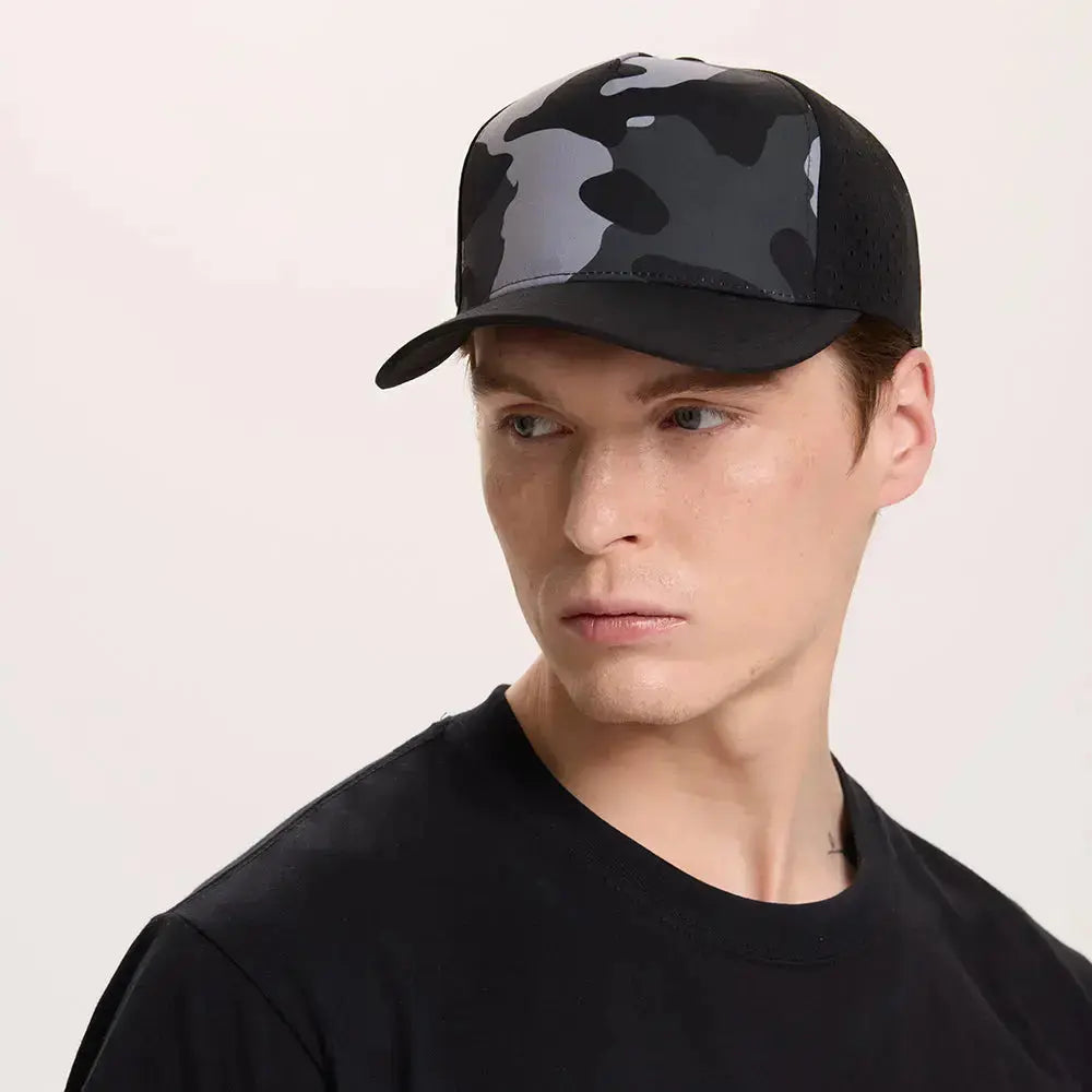 Blank & Custom Perforated 5 Panel Performance Snapback Golf Hat Wholesale - 6526