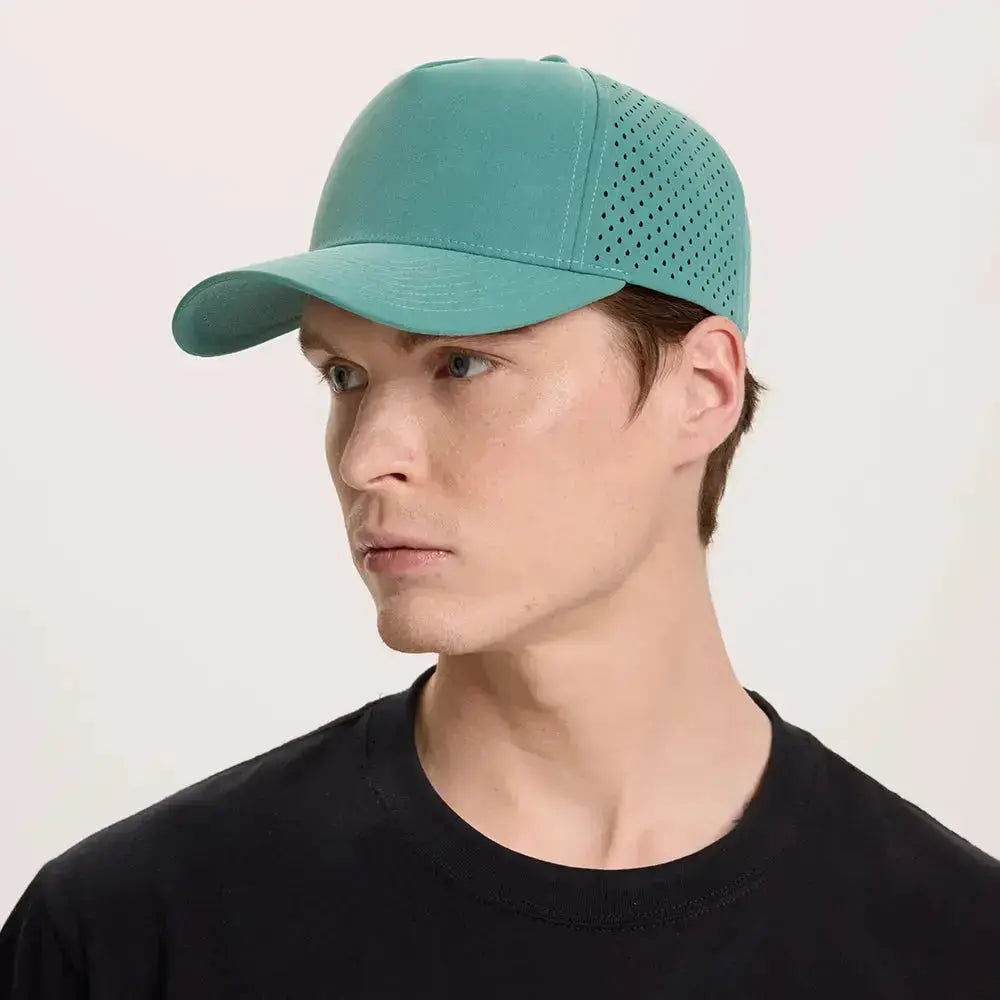 Blank & Custom Perforated 5 Panel Performance Snapback Golf Hat Wholesale - 6526