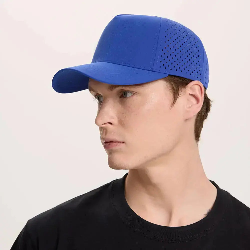 Blank & Custom Perforated 5 Panel Performance Snapback Golf Hat Wholesale - 6526
