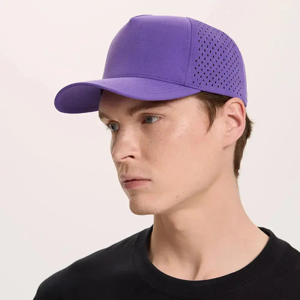 Blank & Custom Perforated 5 Panel Performance Snapback Golf Hat Wholesale - 6526