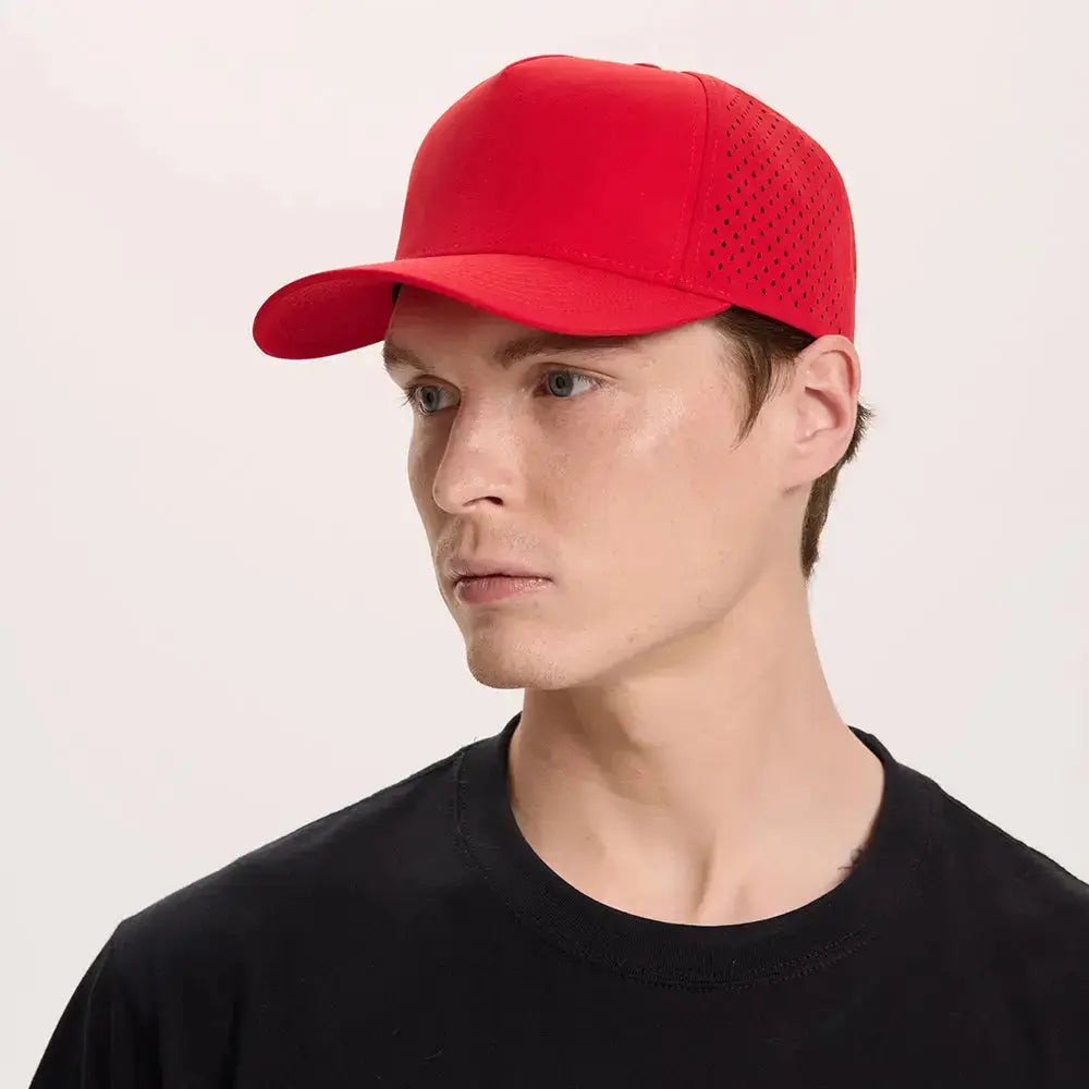 Blank & Custom Perforated 5 Panel Performance Snapback Golf Hat Wholesale - 6526