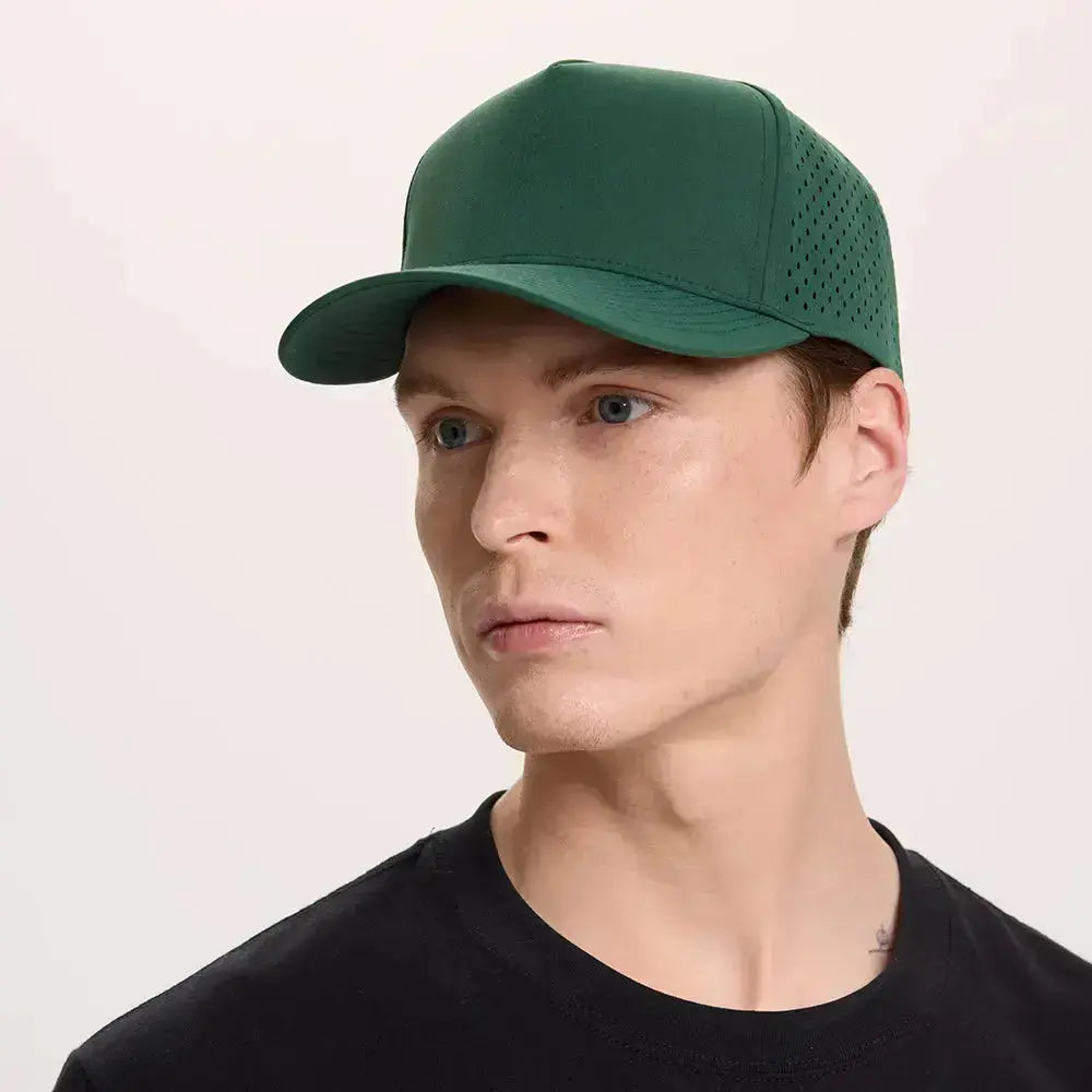 Blank & Custom Perforated 5 Panel Performance Snapback Golf Hat Wholesale - 6526