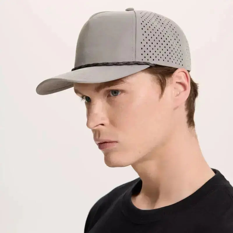 Blank & Custom 5 Panel Laser Perforated Performance Golf Rope Hat Wholesale - 6526P