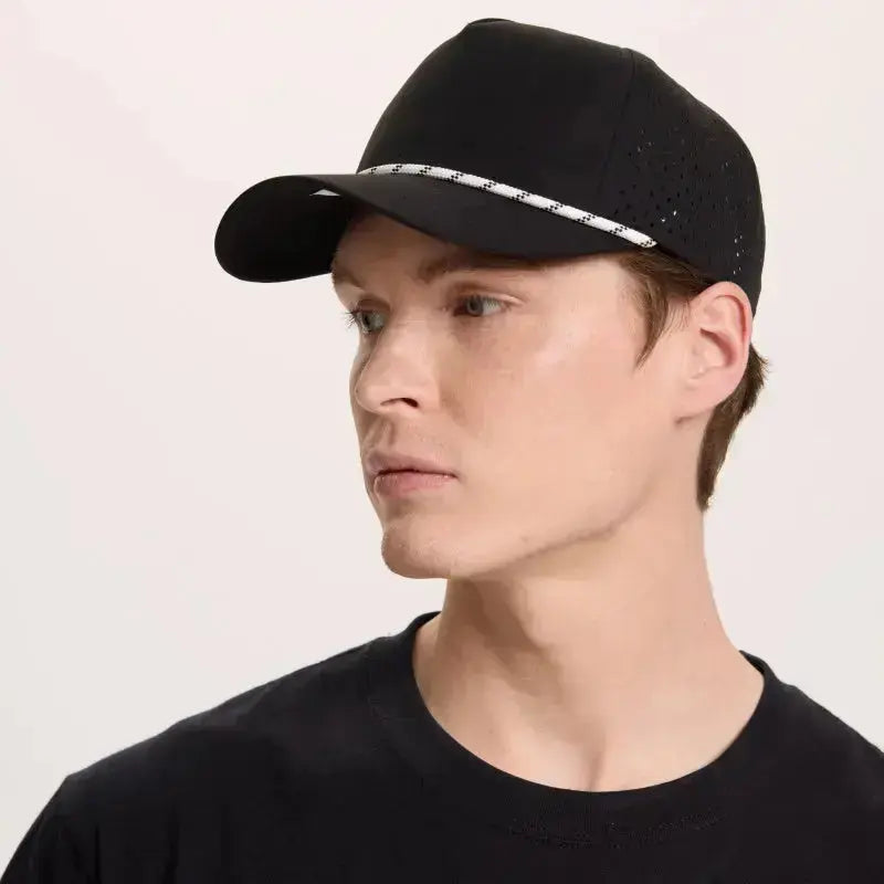 Blank & Custom 5 Panel Laser Perforated Performance Golf Rope Hat Wholesale - 6526P