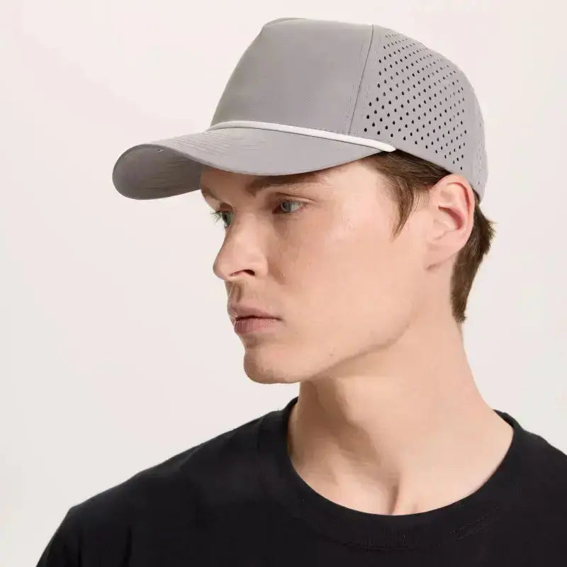 Blank & Custom 5 Panel Laser Perforated Performance Golf Rope Hat Wholesale - 6526P