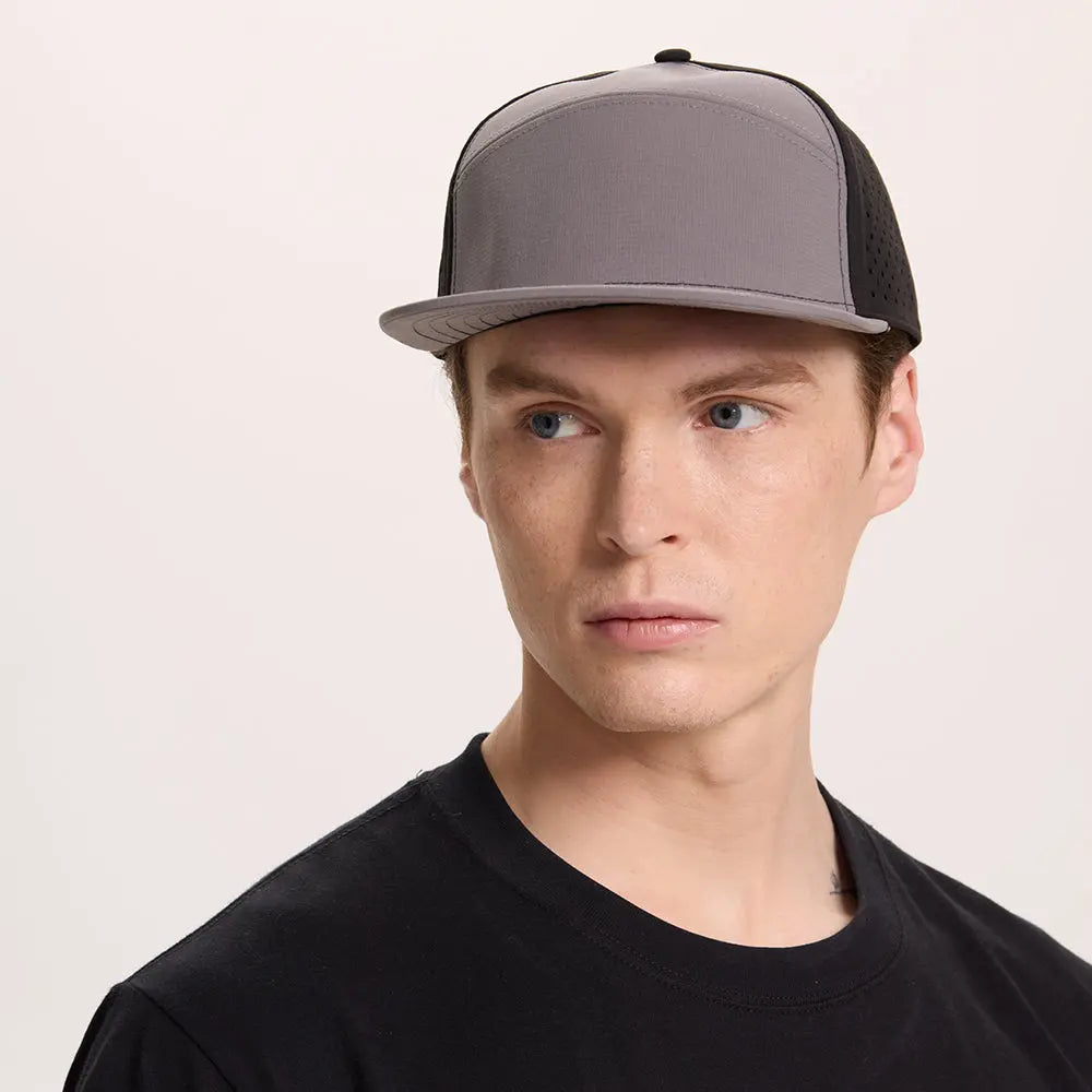 Blank & Custom Perforated Flat Bill Water Repellent Snapback Golf Hat Wholesale - 6023