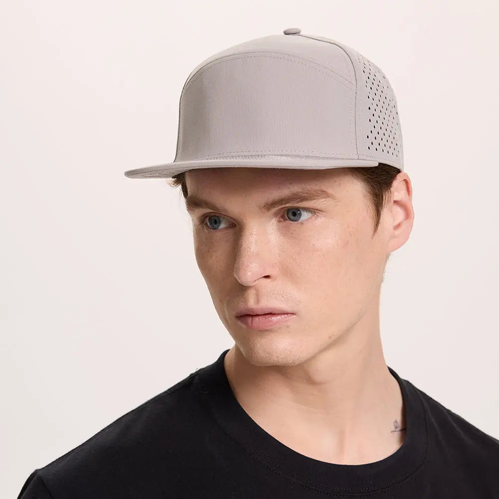 Blank & Custom Perforated Flat Bill Water Repellent Snapback Golf Hat Wholesale - 6023