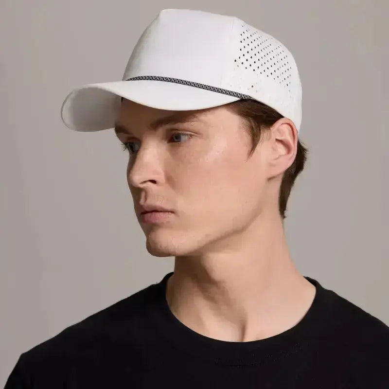 Blank & Custom 5 Panel Laser Perforated Performance Golf Rope Hat Wholesale - 6526P
