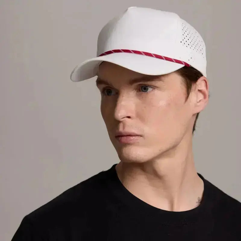 Blank & Custom 5 Panel Laser Perforated Performance Golf Rope Hat Wholesale - 6526P