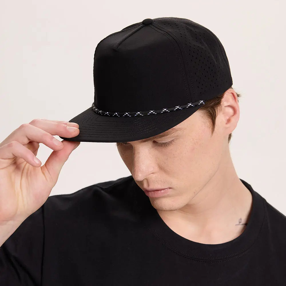 Blank & Custom Water Repellent 5 Panel Snapback Golf Hats with Rope Wholesale - 5015P