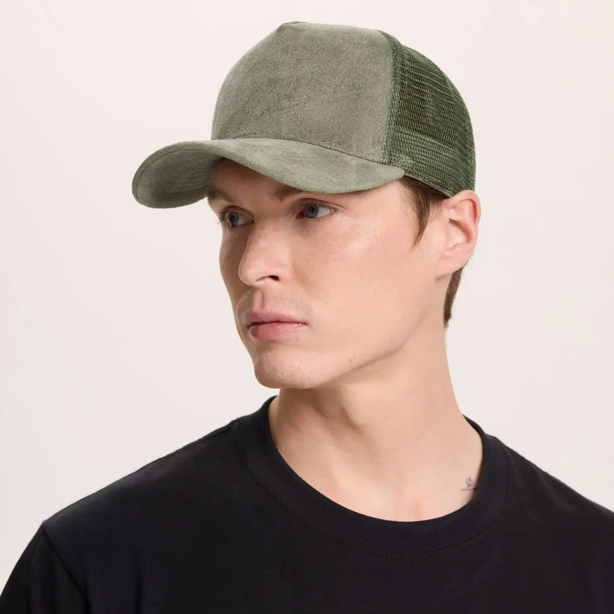 Blank Suede Mesh 5 Panel Trucker Hats Wholesale - 6710