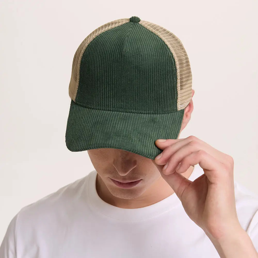 Blank & Custom 5 Panel Corduroy Trucker Hats Wholesale - 5129