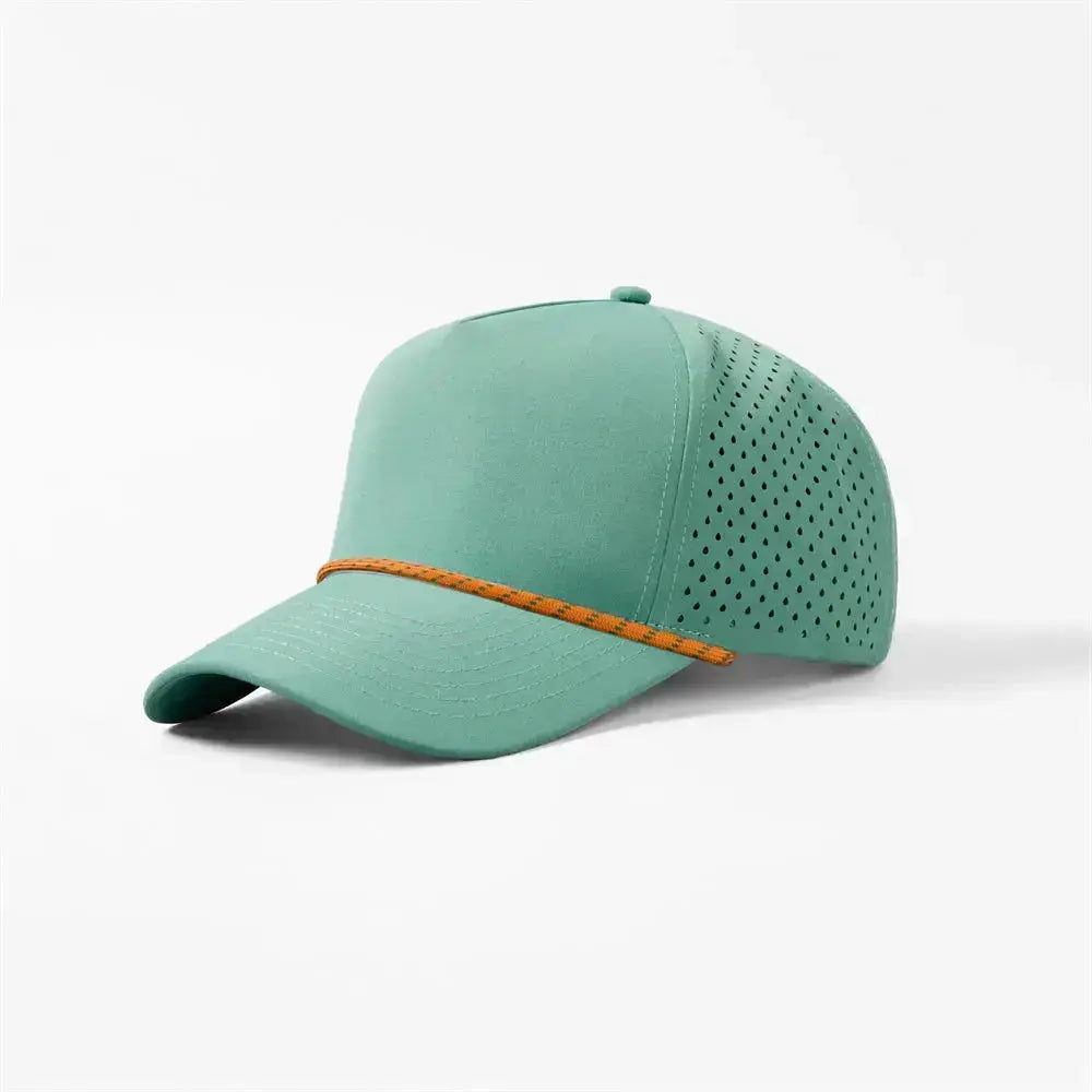 Blank & Custom 5 Panel Laser Perforated Performance Golf Rope Hat Wholesale - 6526P